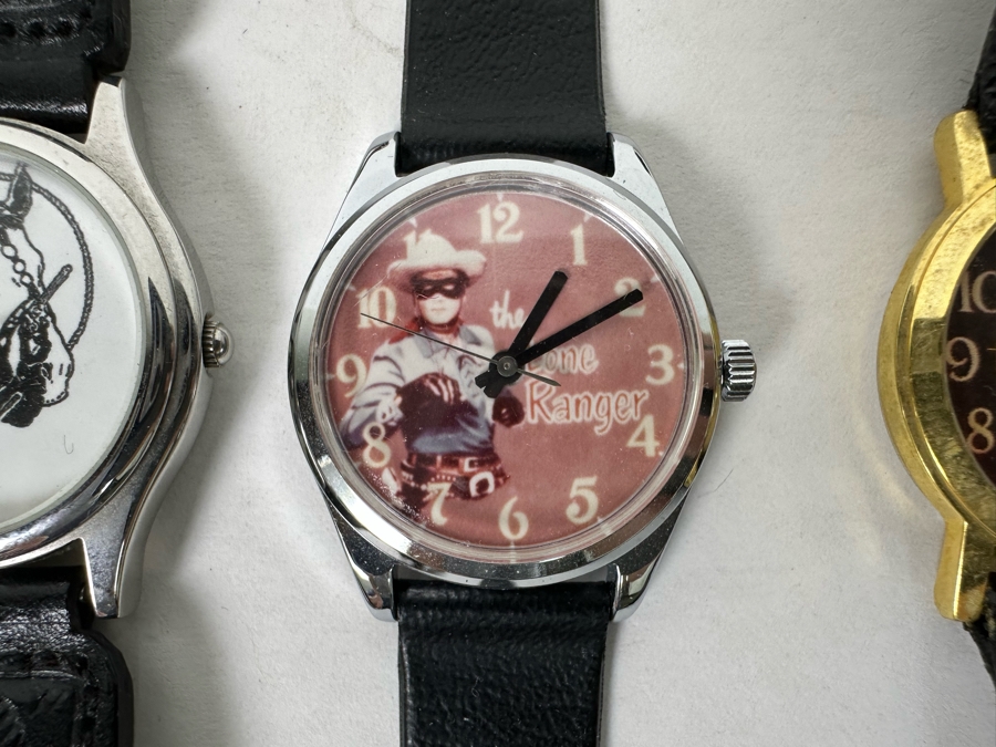 Collection Of Five Vintage Western Movie Star Actor Wrist Watches: Hopalong Cassidy, Lone Ranger, Gene Autry (Watch On Left Is A Limited Edition Gene Autry Watch) [Photo 5]
