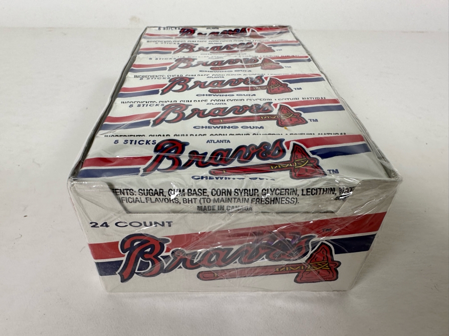 Vintage 1990 Sealed 24 Pack Atlanta Braves MLB Peppermint Chewing Gum [Photo 7]