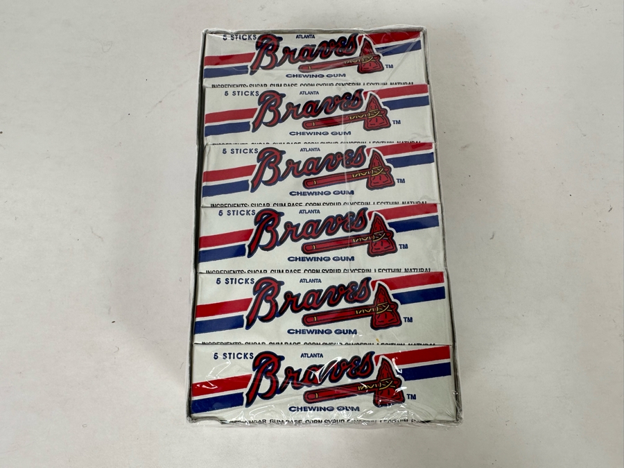 Vintage 1990 Sealed 24 Pack Atlanta Braves MLB Peppermint Chewing Gum [Photo 6]