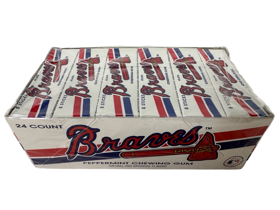 Vintage 1990 Sealed 24 Pack Atlanta Braves MLB Peppermint Chewing Gum
