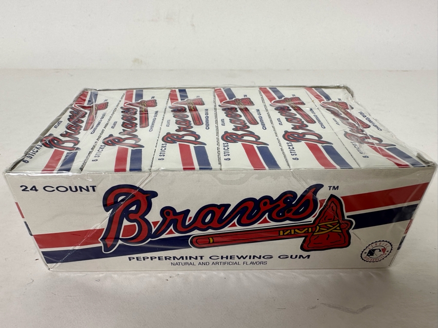 Vintage 1990 Sealed 24 Pack Atlanta Braves MLB Peppermint Chewing Gum [Photo 2]