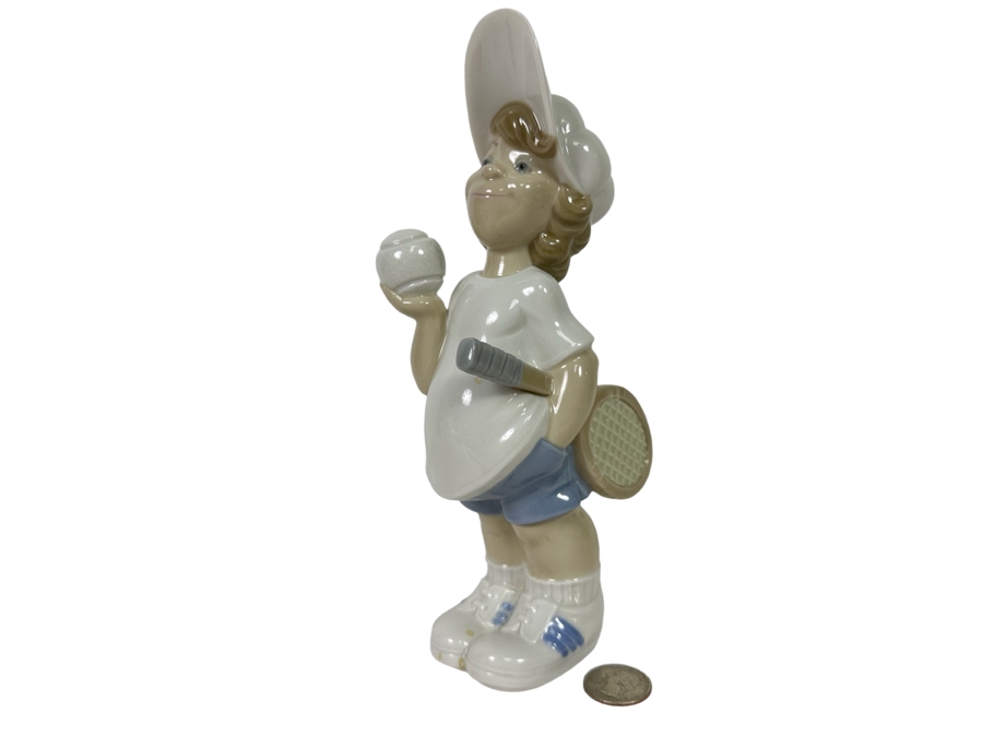 Lladro Tennis Player Puppet Figurine 9.5H
