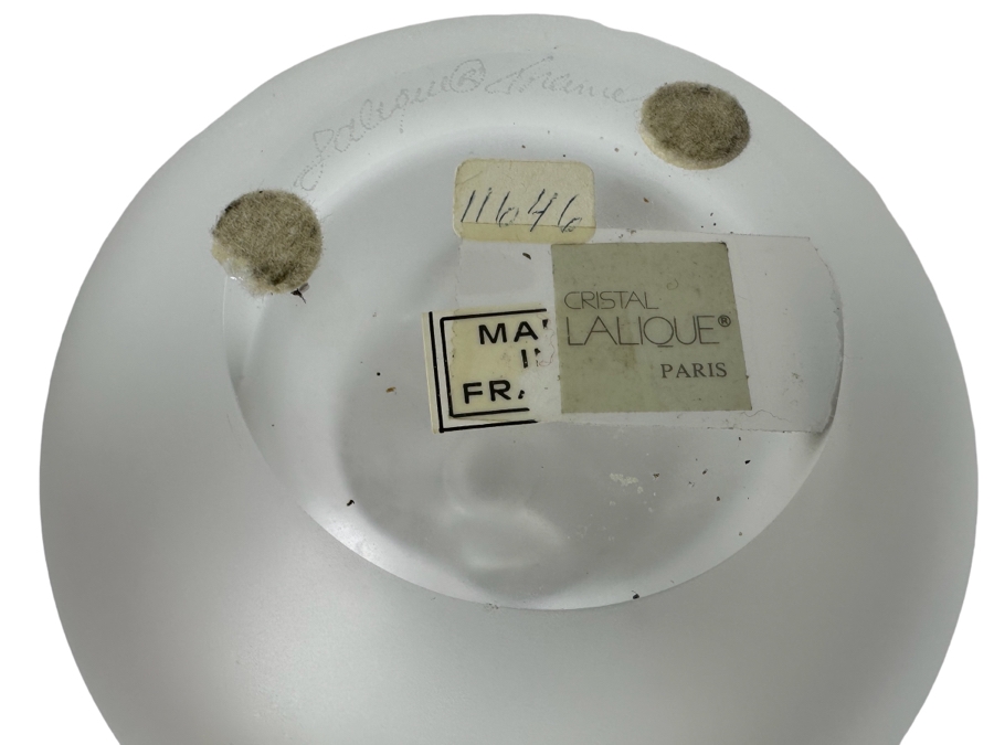 Beautiful Signed Lalique Frosted Crystal Grande Pomme Perfume Bottle 5W X 6H [Photo 3]