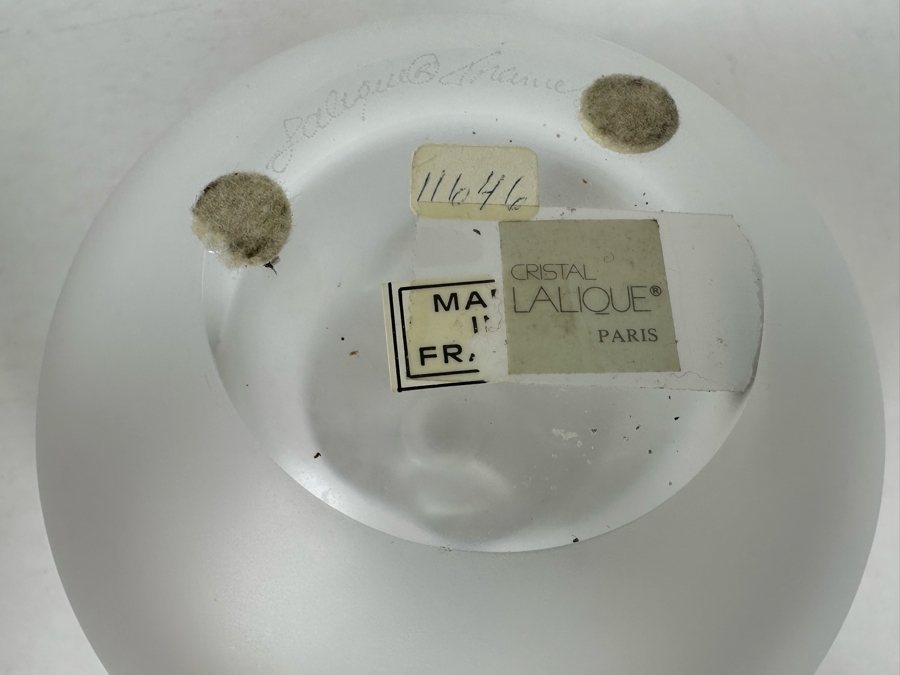 Beautiful Signed Lalique Frosted Crystal Grande Pomme Perfume Bottle 5W X 6H [Photo 11]