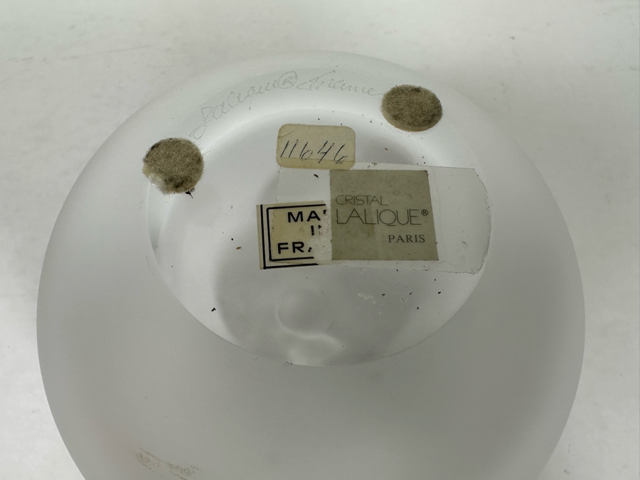 Beautiful Signed Lalique Frosted Crystal Grande Pomme Perfume Bottle 5W X 6H [Photo 13]