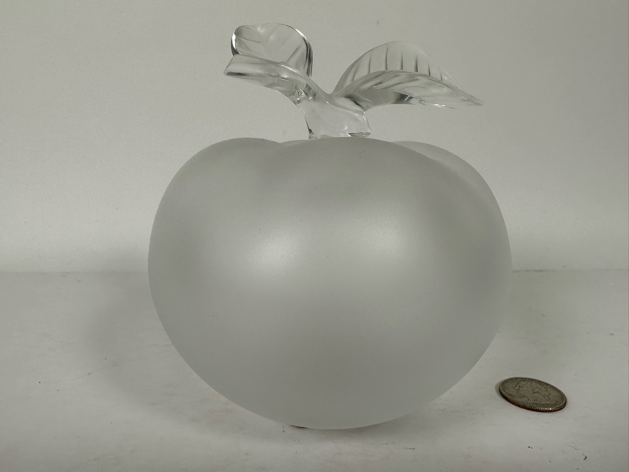 Beautiful Signed Lalique Frosted Crystal Grande Pomme Perfume Bottle 5W X 6H [Photo 6]