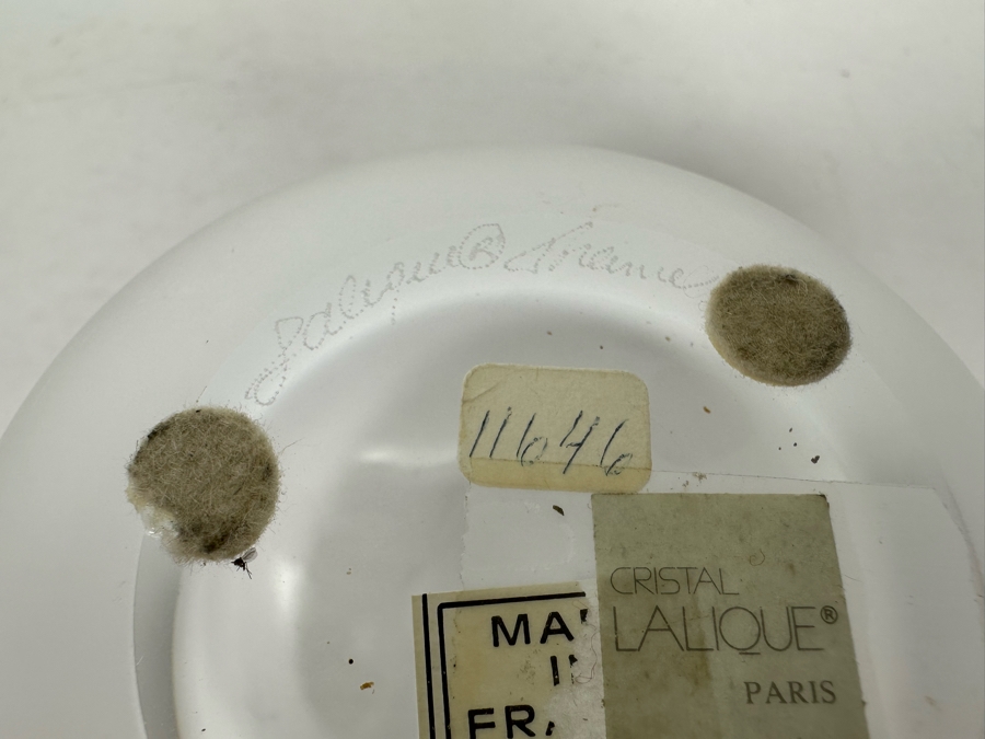 Beautiful Signed Lalique Frosted Crystal Grande Pomme Perfume Bottle 5W X 6H [Photo 12]