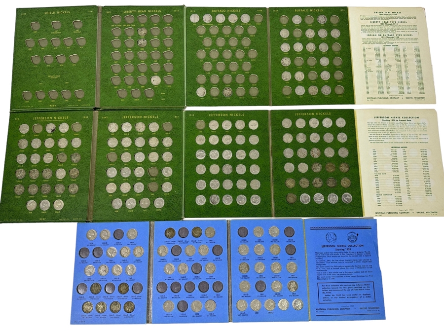 Vintage Nickels Coin Collection Featuring Buffalo Nickels, 1910 Liberty Head Nickel And Jefferson Nickels - See Photos [Photo 1]