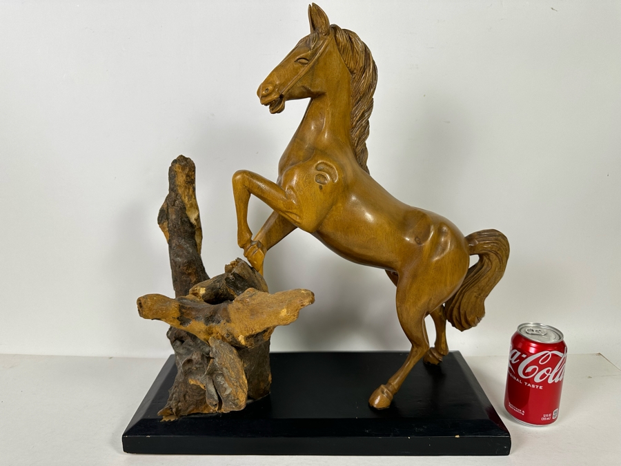 Large Hand Carved Wooden Horse Sculpture From The Philippines 18W X 8D X 20H [Photo 5]
