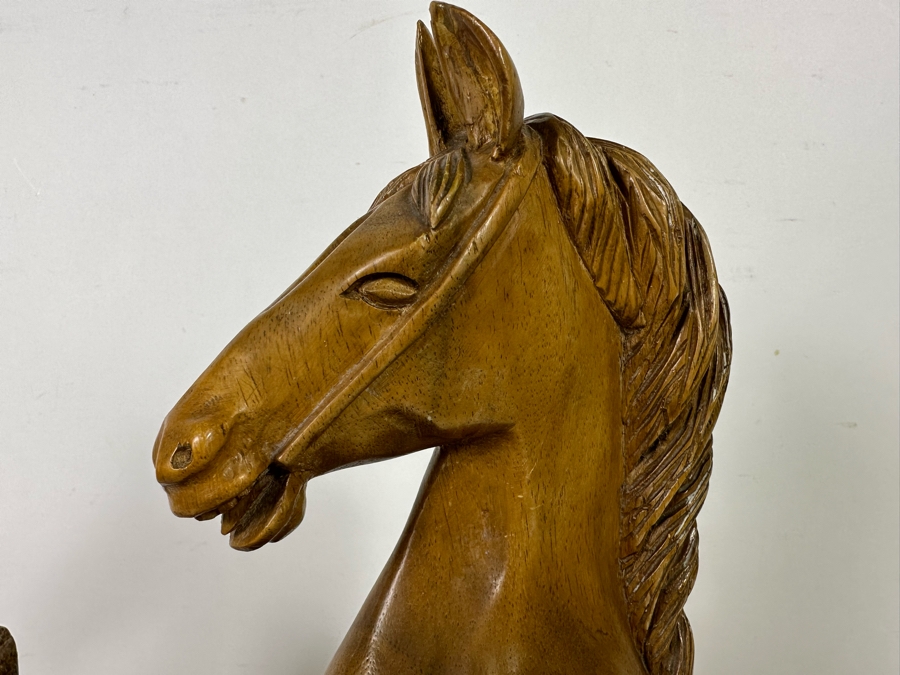 Large Hand Carved Wooden Horse Sculpture From The Philippines 18W X 8D X 20H [Photo 6]