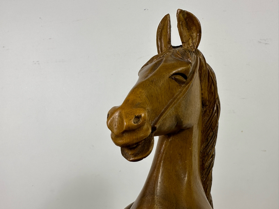 Large Hand Carved Wooden Horse Sculpture From The Philippines 18W X 8D X 20H [Photo 10]