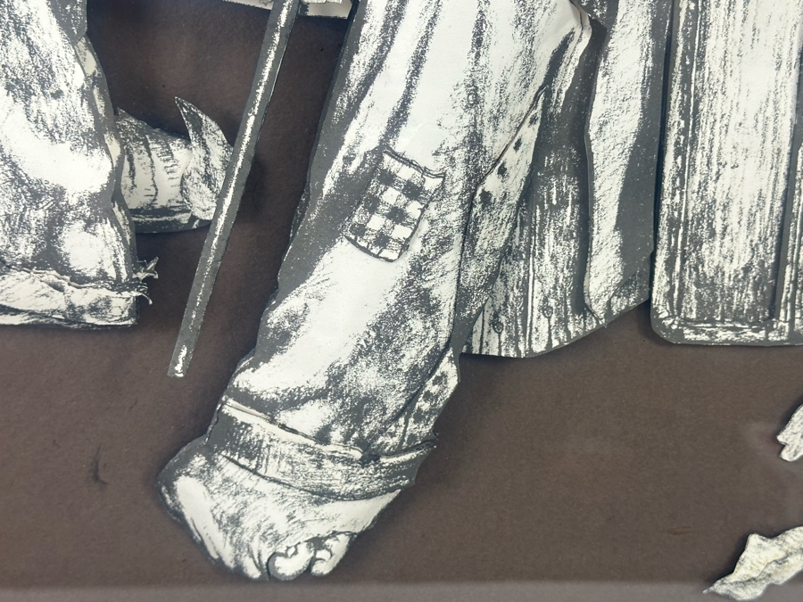 Vue D' Optique Multi-Dimensional Artwork By Annette Appel Shadowbox Framed Of Old Man Reading The Wall Street Journal 25W X 3.5D X 31.5H [Photo 9]