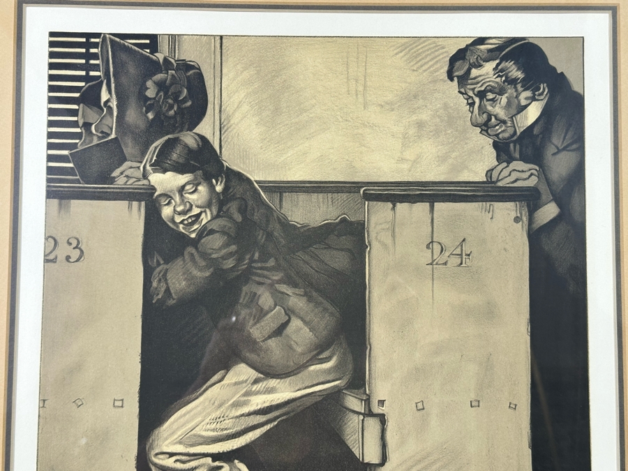 Norman Rockwell (1894-1978) Hand Signed Limited Edition Lithograph From The Tom Sawyer Suite Church (Sepia) Numbered 73 Of 200 1976 15W X 20H Framed 22W X 27.5H  [Photo 8]