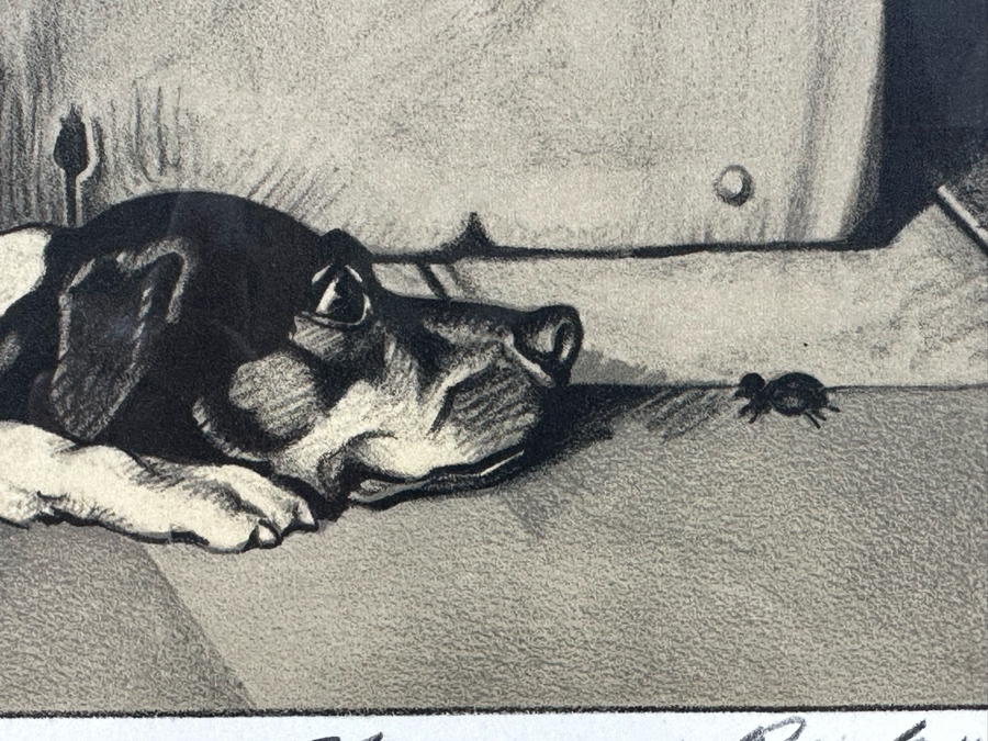 Norman Rockwell (1894-1978) Hand Signed Limited Edition Lithograph From The Tom Sawyer Suite Church (Sepia) Numbered 73 Of 200 1976 15W X 20H Framed 22W X 27.5H  [Photo 12]