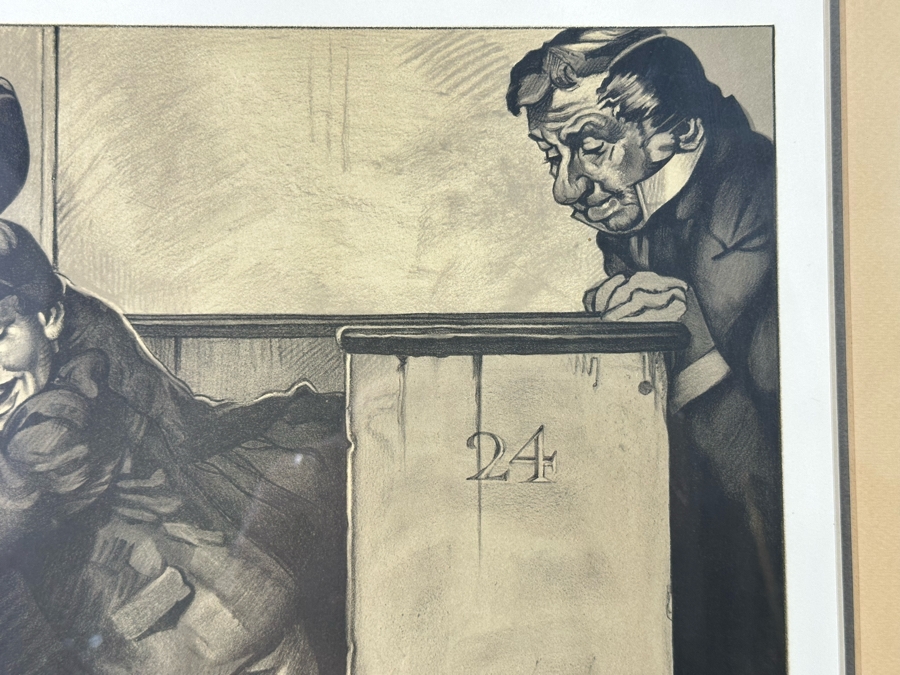 Norman Rockwell (1894-1978) Hand Signed Limited Edition Lithograph From The Tom Sawyer Suite Church (Sepia) Numbered 73 Of 200 1976 15W X 20H Framed 22W X 27.5H  [Photo 10]