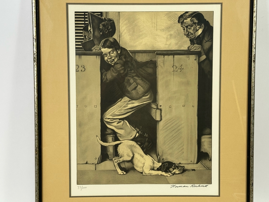 Norman Rockwell (1894-1978) Hand Signed Limited Edition Lithograph From The Tom Sawyer Suite Church (Sepia) Numbered 73 Of 200 1976 15W X 20H Framed 22W X 27.5H  [Photo 4]