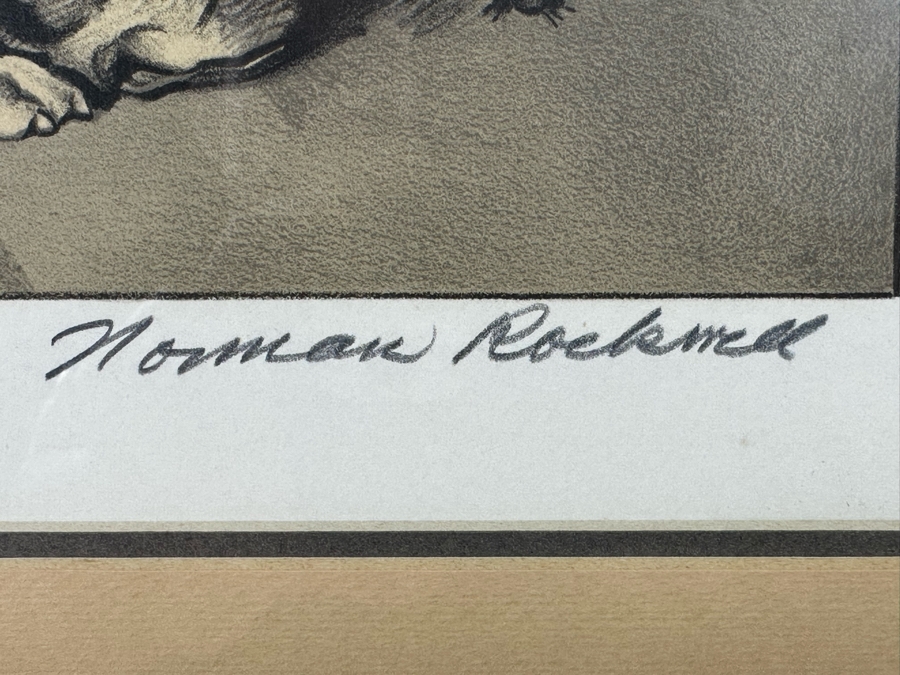 Norman Rockwell (1894-1978) Hand Signed Limited Edition Lithograph From The Tom Sawyer Suite Church (Sepia) Numbered 73 Of 200 1976 15W X 20H Framed 22W X 27.5H  [Photo 6]