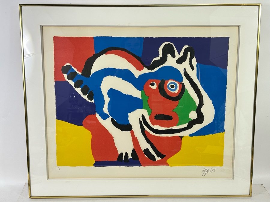 Karel Appel (1921-2006, Dutch) Hand Signed Limited Edition Lithograph 1975 Numbered 2 Of 100 28.5 X 23 Framed 35 X 30 [Photo 4]