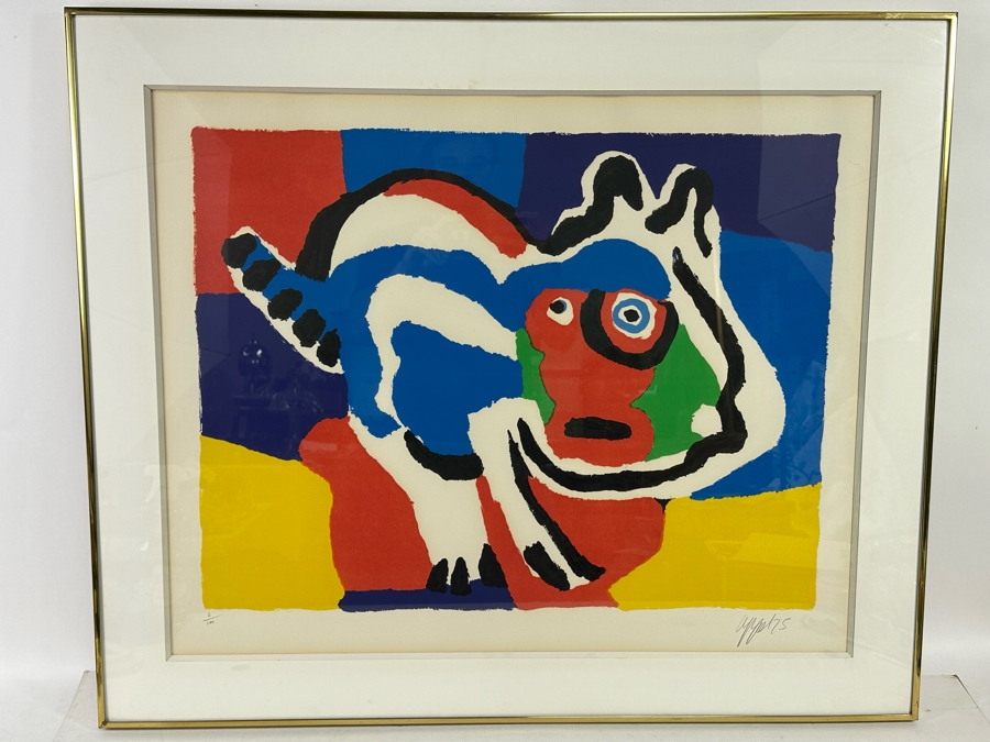 Karel Appel (1921-2006, Dutch) Hand Signed Limited Edition Lithograph 1975 Numbered 2 Of 100 28.5 X 23 Framed 35 X 30 [Photo 5]