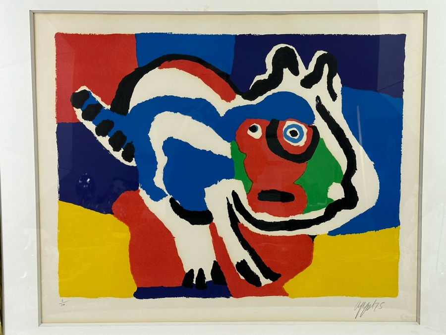 Karel Appel (1921-2006, Dutch) Hand Signed Limited Edition Lithograph 1975 Numbered 2 Of 100 28.5 X 23 Framed 35 X 30 [Photo 6]