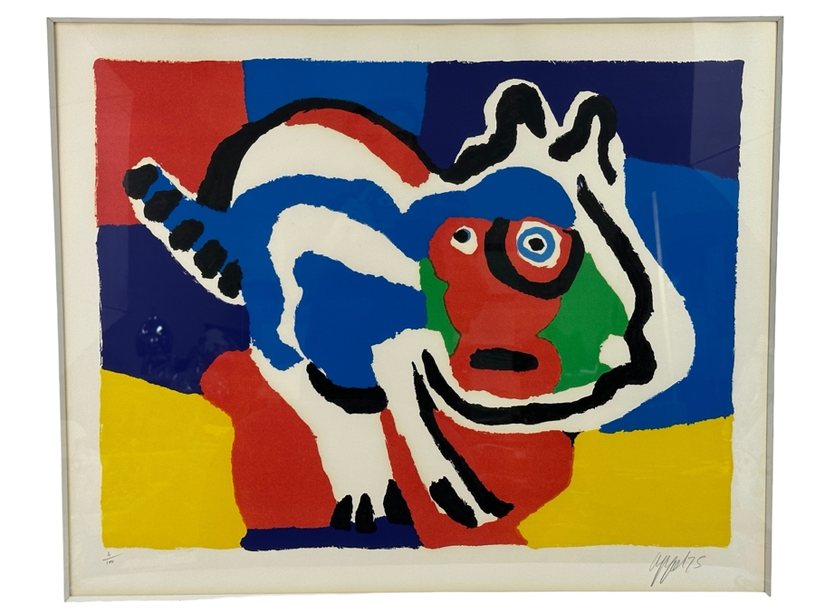 Karel Appel (1921-2006, Dutch) Hand Signed Limited Edition Lithograph 1975 Numbered 2 Of 100 28.5 X 23 Framed 35 X 30 [Photo 3]