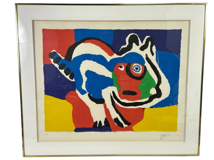 Karel Appel (1921-2006, Dutch) Hand Signed Limited Edition Lithograph 1975 Numbered 2 Of 100 28.5 X 23 Framed 35 X 30 [Photo 2]