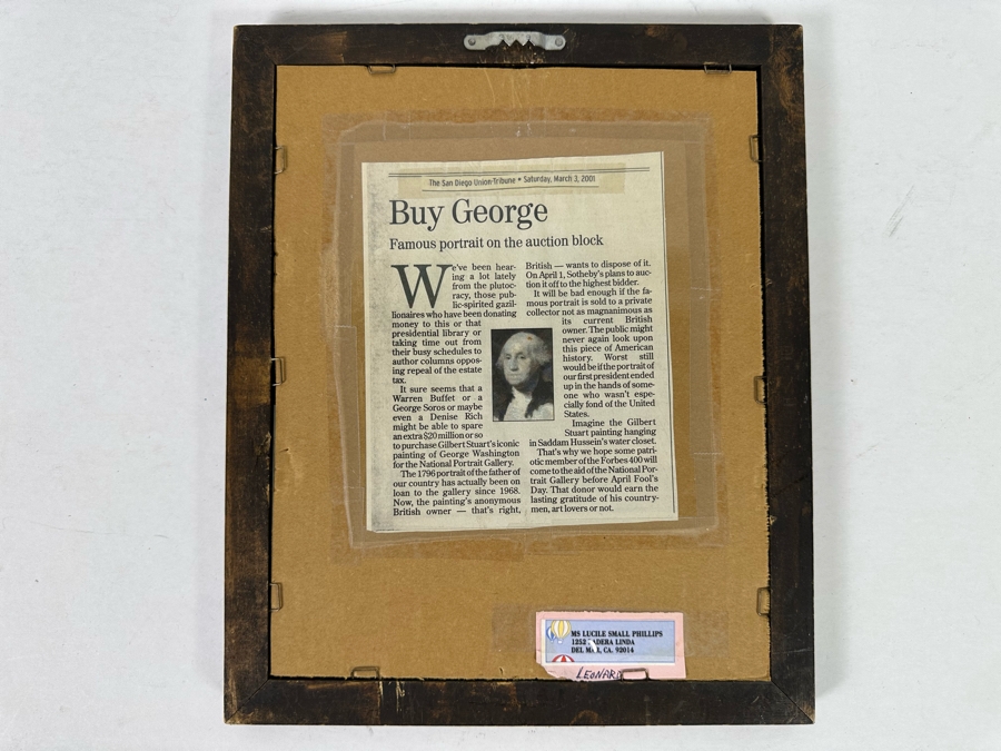 Vintage 1975 Pop Art 'Great Shot By George' Artwork By Artist Maurer / Dollart Co With One Dollar Bill Framed 9.5 X 11.5 [Photo 11]