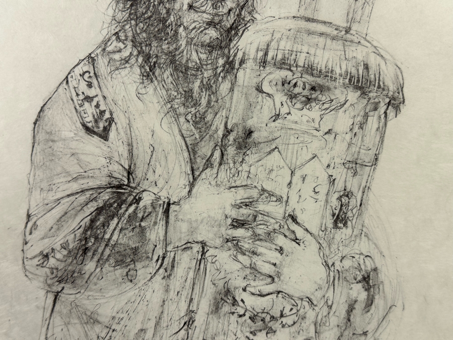 Edna Hibel (1917-2014) Hand Signed Limited Edition Lithgraph 'Jerusalem Rabbi' Numbered 34 Of 74 15.5 X 20.5 Framed 24 X 30.5 [Photo 8]