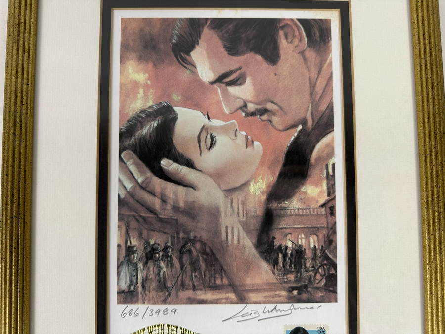 Signed Limited Edition First Day Cover Of The Movie Gone With The Wind 50th Year Anniversary 1990 Framed 12 X 17 [Photo 9]