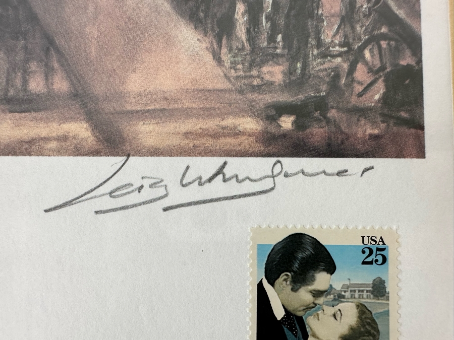 Signed Limited Edition First Day Cover Of The Movie Gone With The Wind 50th Year Anniversary 1990 Framed 12 X 17 [Photo 6]