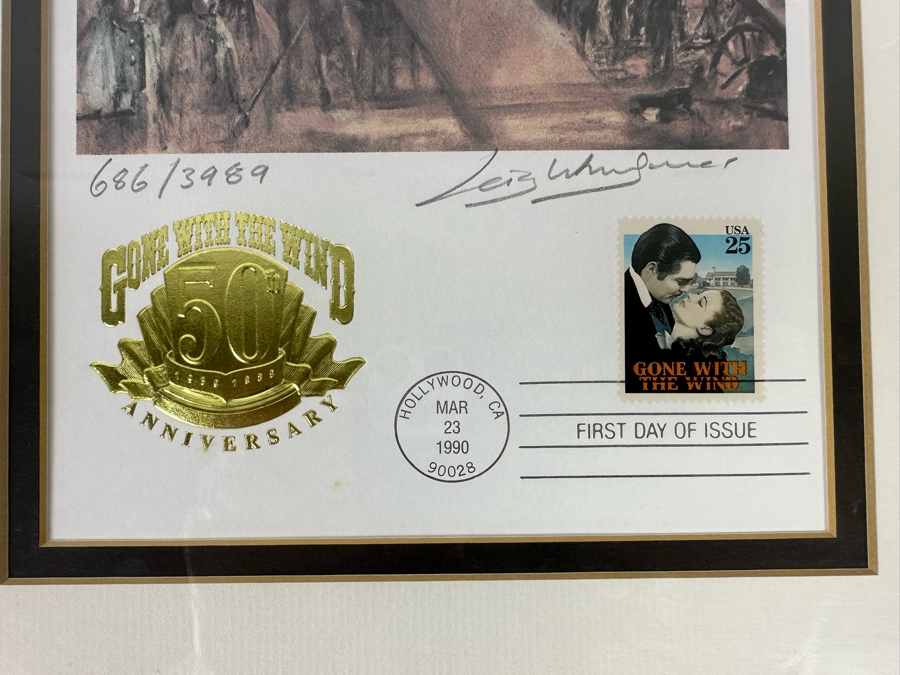 Signed Limited Edition First Day Cover Of The Movie Gone With The Wind 50th Year Anniversary 1990 Framed 12 X 17 [Photo 4]