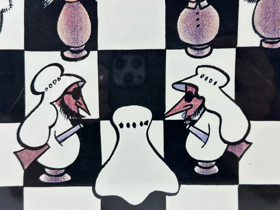 Xavier Cugat (1900-1990, Spain) Hand Signed Limited Edition Print Henry Kissinger On A Chess Board Playing Political Chess Numbered 4 Of 200 1975 19 X 25.5 Framed 25 X 32 [Photo 8]