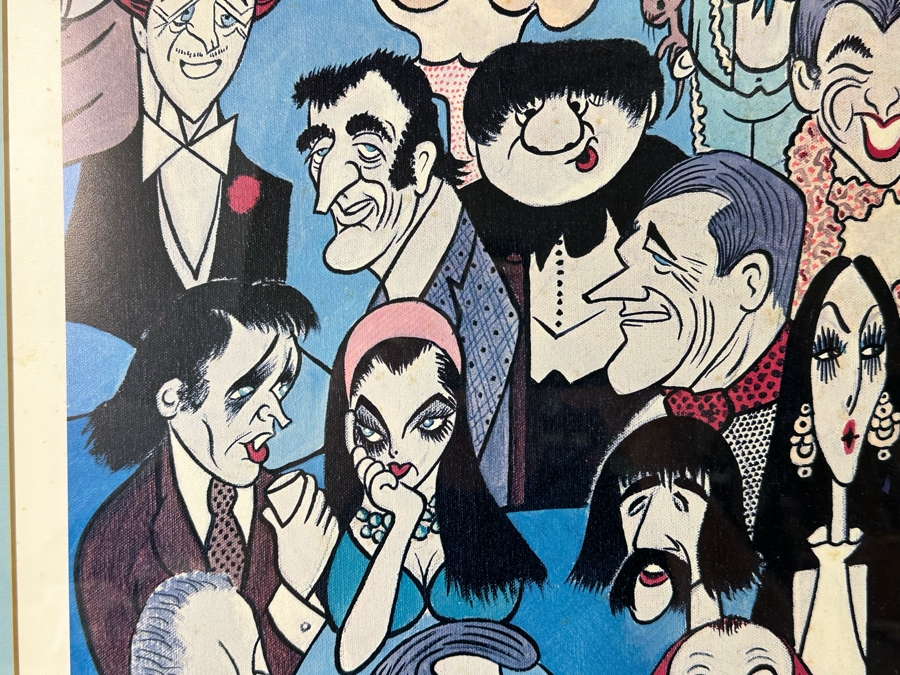 Xavier Cugat (1900-1990, Spain) Hand Signed Artist Proof A/P Print Dinner At Melvyn's Restaurant In Palm Springs Featuring Dozens Of Hollywood Celebrities 31 X 21 Framed 38 X 28.5 [Photo 16]