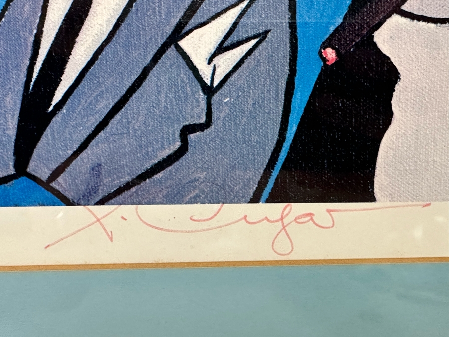 Xavier Cugat (1900-1990, Spain) Hand Signed Artist Proof A/P Print Dinner At Melvyn's Restaurant In Palm Springs Featuring Dozens Of Hollywood Celebrities 31 X 21 Framed 38 X 28.5 [Photo 9]