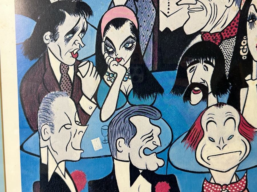 Xavier Cugat (1900-1990, Spain) Hand Signed Artist Proof A/P Print Dinner At Melvyn's Restaurant In Palm Springs Featuring Dozens Of Hollywood Celebrities 31 X 21 Framed 38 X 28.5 [Photo 17]