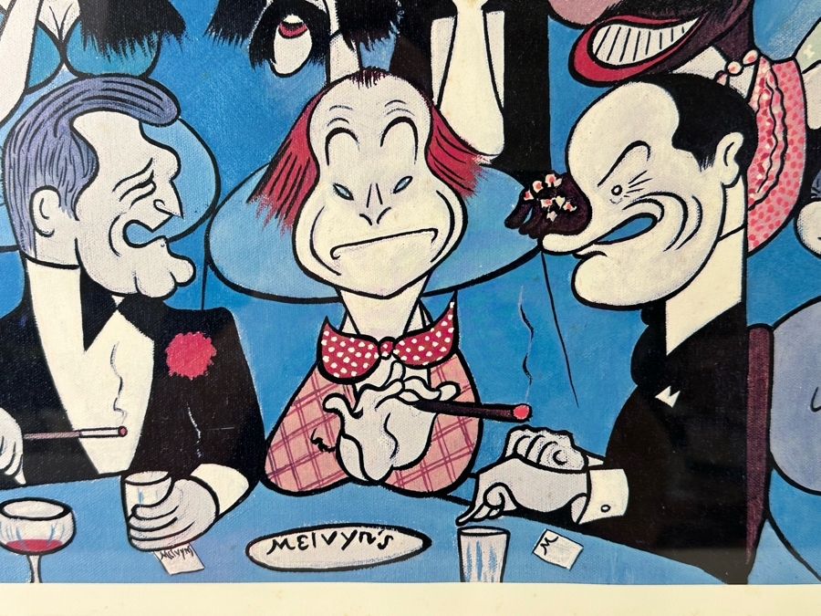 Xavier Cugat (1900-1990, Spain) Hand Signed Artist Proof A/P Print Dinner At Melvyn's Restaurant In Palm Springs Featuring Dozens Of Hollywood Celebrities 31 X 21 Framed 38 X 28.5 [Photo 19]