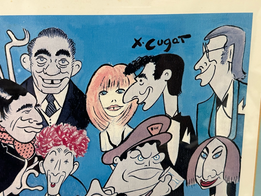 Xavier Cugat (1900-1990, Spain) Hand Signed Artist Proof A/P Print Dinner At Melvyn's Restaurant In Palm Springs Featuring Dozens Of Hollywood Celebrities 31 X 21 Framed 38 X 28.5 [Photo 6]