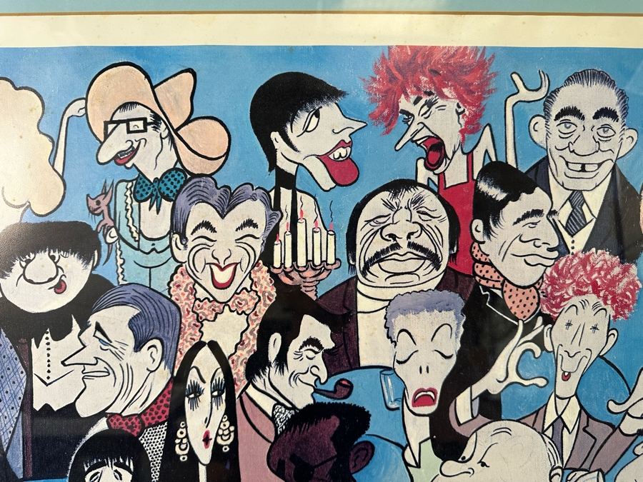 Xavier Cugat (1900-1990, Spain) Hand Signed Artist Proof A/P Print Dinner At Melvyn's Restaurant In Palm Springs Featuring Dozens Of Hollywood Celebrities 31 X 21 Framed 38 X 28.5 [Photo 13]