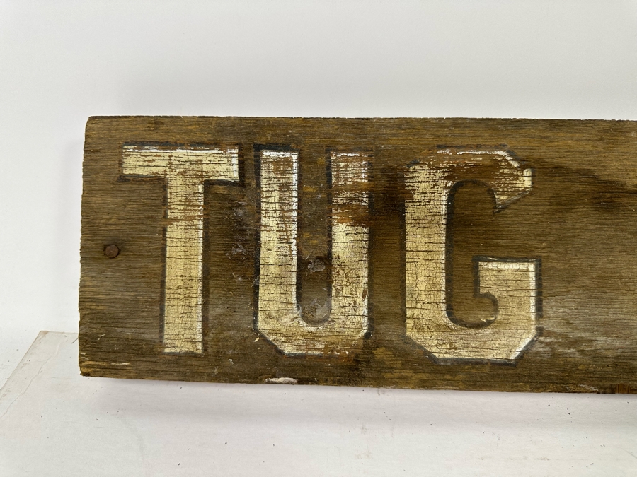 Old Original Tug Newport Double-Side Wooden Sign From Newport Beach Harbor 36W X 2D X 6H [Photo 12]