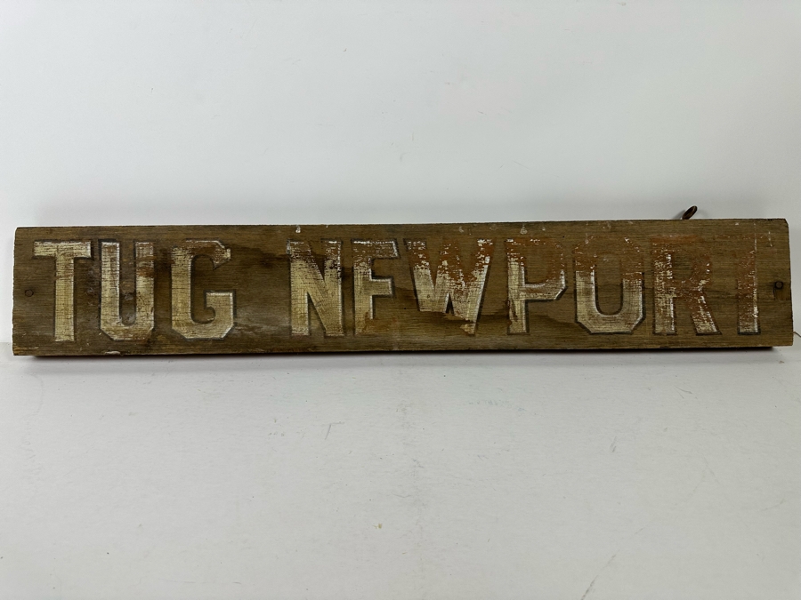 Old Original Tug Newport Double-Side Wooden Sign From Newport Beach Harbor 36W X 2D X 6H [Photo 10]