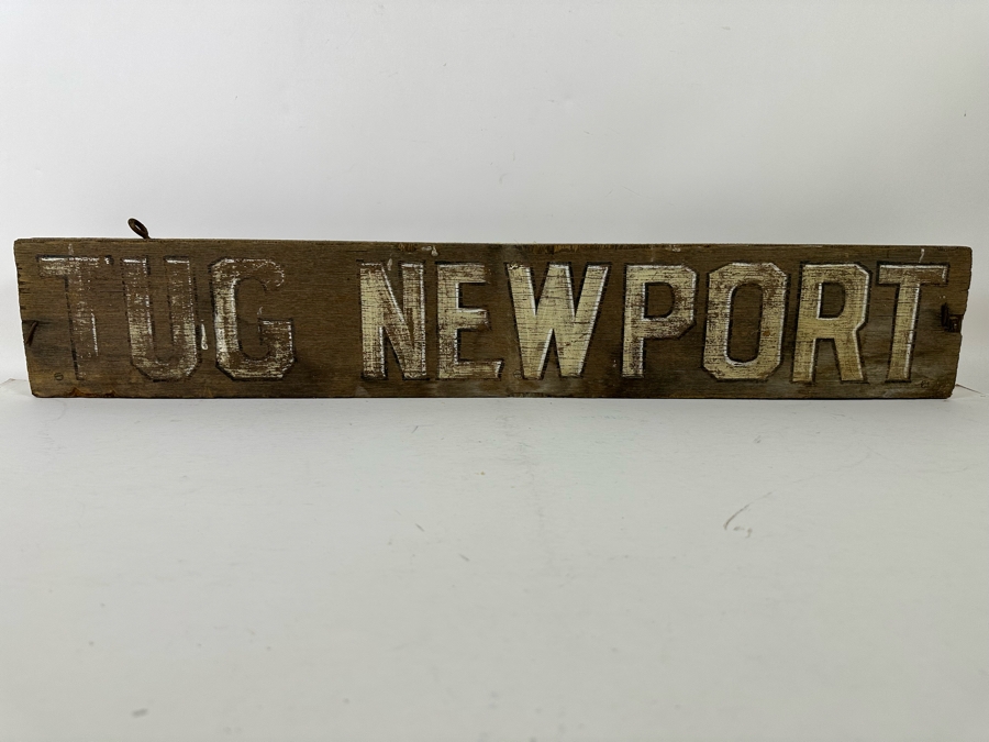 Old Original Tug Newport Double-Side Wooden Sign From Newport Beach Harbor 36W X 2D X 6H [Photo 8]