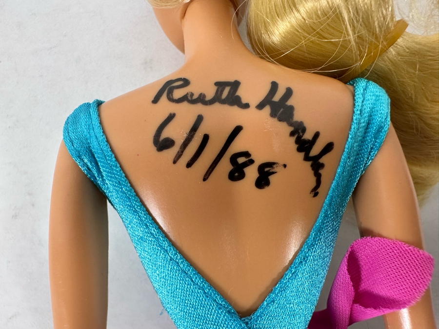 Hand Signed By Ruth Handler (Inventor Of Barbie / Co-Founder Of Mattel) Great Shape Mattel Barbie Doll 1983 Signed By Ruth Handler On Back [Photo 11]