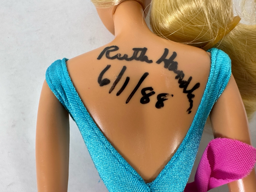 Hand Signed By Ruth Handler (Inventor Of Barbie / Co-Founder Of Mattel) Great Shape Mattel Barbie Doll 1983 Signed By Ruth Handler On Back [Photo 12]