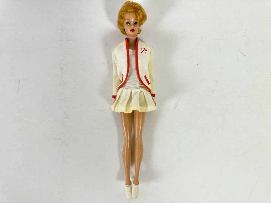 Hand Signed By Ruth Handler (Inventor Of Barbie / Co-Founder Of Mattel) Vintage Mattel Barbie Doll Signed By Ruth Handler Along Leg [Photo 5]