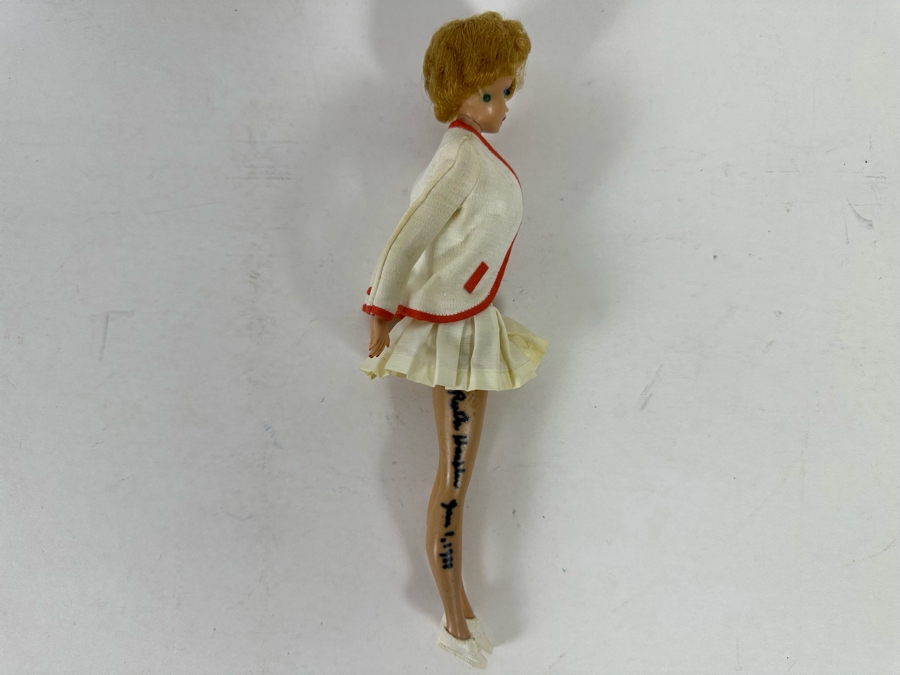 Hand Signed By Ruth Handler (Inventor Of Barbie / Co-Founder Of Mattel) Vintage Mattel Barbie Doll Signed By Ruth Handler Along Leg [Photo 13]