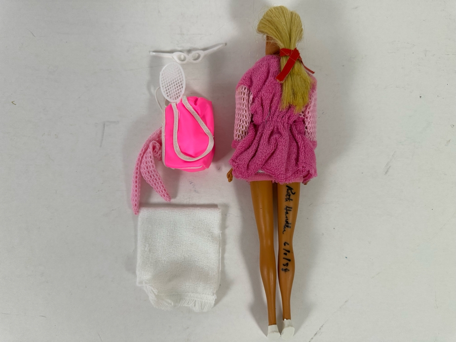 Hand Signed By Ruth Handler (Inventor Of Barbie / Co-Founder Of Mattel) Vintage Mattel Barbie Doll Signed By Ruth Handler Along Leg [Photo 13]