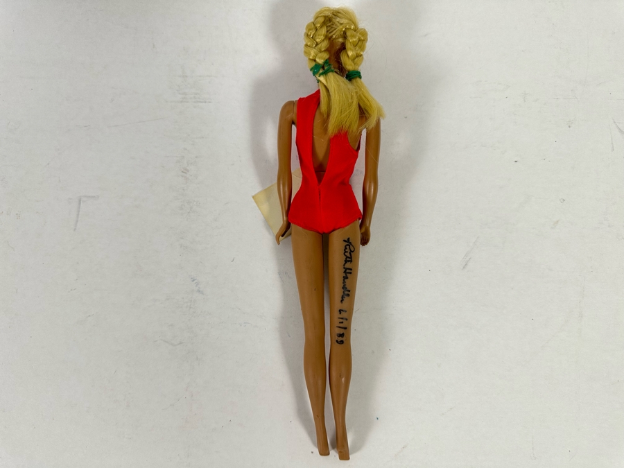 Hand Signed By Ruth Handler (Inventor Of Barbie / Co-Founder Of Mattel) Vintage Mattel Barbie Doll Signed By Ruth Handler Along Leg [Photo 11]