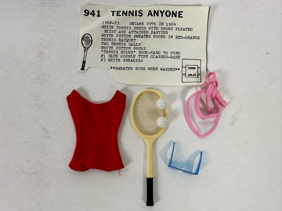 Vintage 1962-1963 Mattel Barbie Doll Accessories Tennis Anyone [Photo 3]
