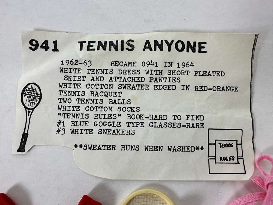 Vintage 1962-1963 Mattel Barbie Doll Accessories Tennis Anyone [Photo 7]