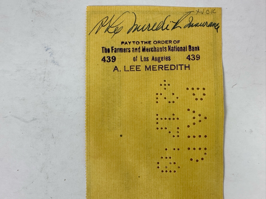 Hand Signed Clark Gable Check 8.5 X 3.25 Dated February 14, 1949 Purchased In 1981 From Autograph Dealer Conway Barker In Dallas, TX [Photo 11]